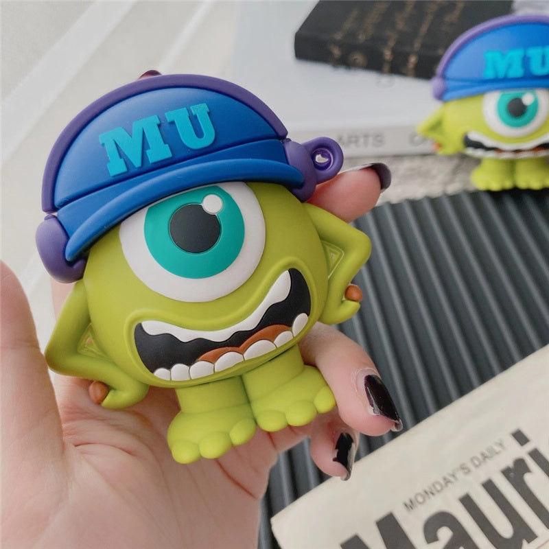 Mike Wazowski AirPods Case – Cute 3D Cartoon Silicone Cover (Monsters University)