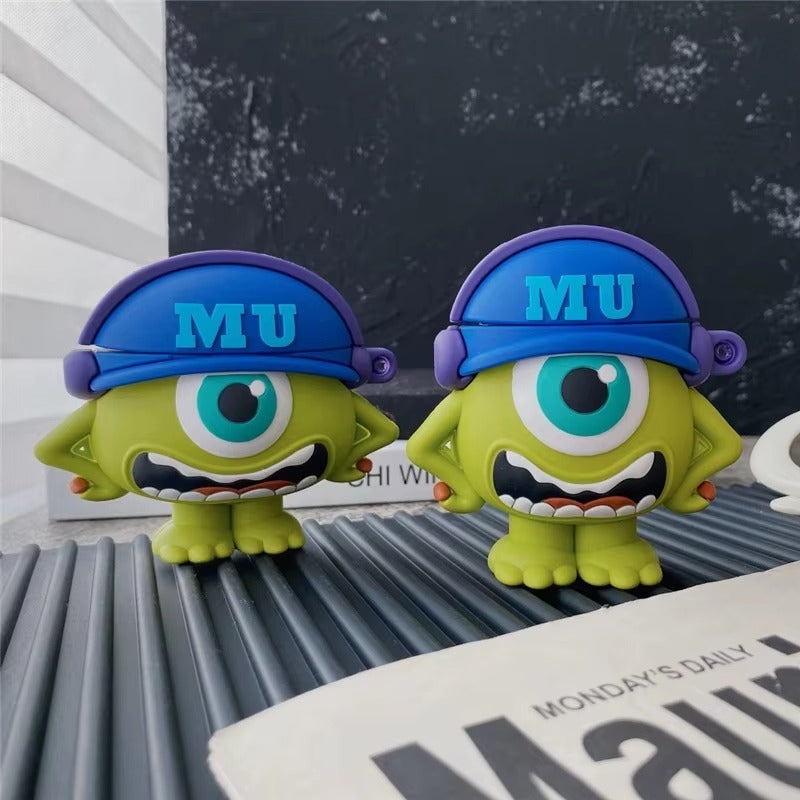 Mike Wazowski AirPods Case – Cute 3D Cartoon Silicone Cover (Monsters University)