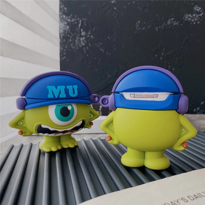 Mike Wazowski AirPods Case – Cute 3D Cartoon Silicone Cover (Monsters University)