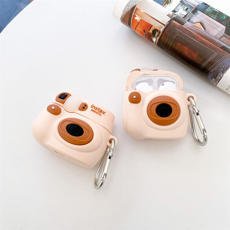 Camera AirPods Case – Vintage 3D Mini Camera Silicone Cover 📸✨