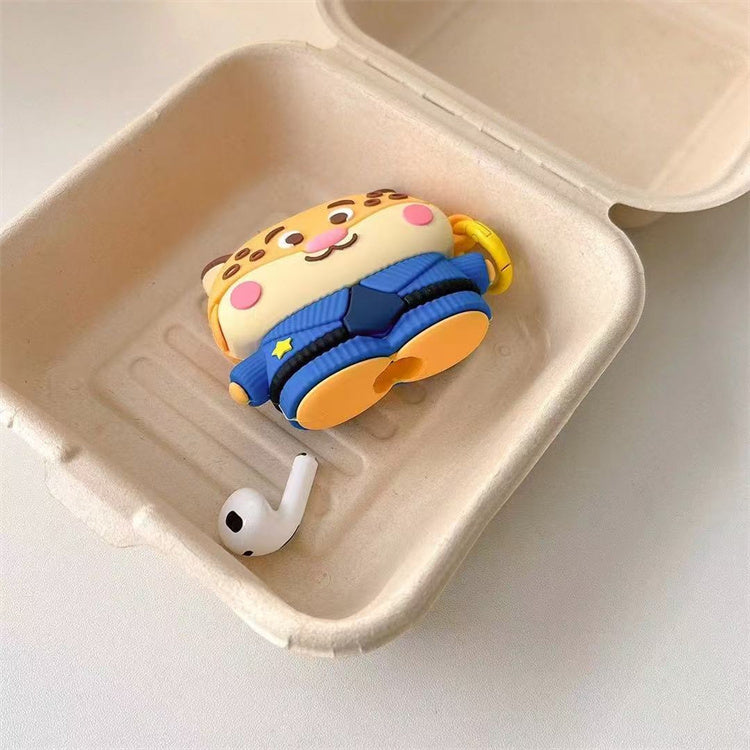 Tiger Buddy AirPods Case – Cute 3D Cartoon Silicone Cover🐯💛