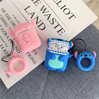Stitch & Angel AirPods Case Set – 3D Cartoon Silicone Covers with Keychain Ring
