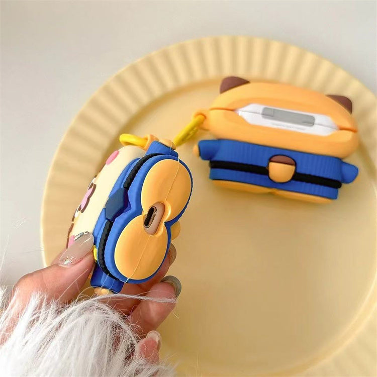 Tiger Buddy AirPods Case – Cute 3D Cartoon Silicone Cover🐯💛