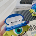 Mike Wazowski AirPods Case – Cute 3D Cartoon Silicone Cover (Monsters University)