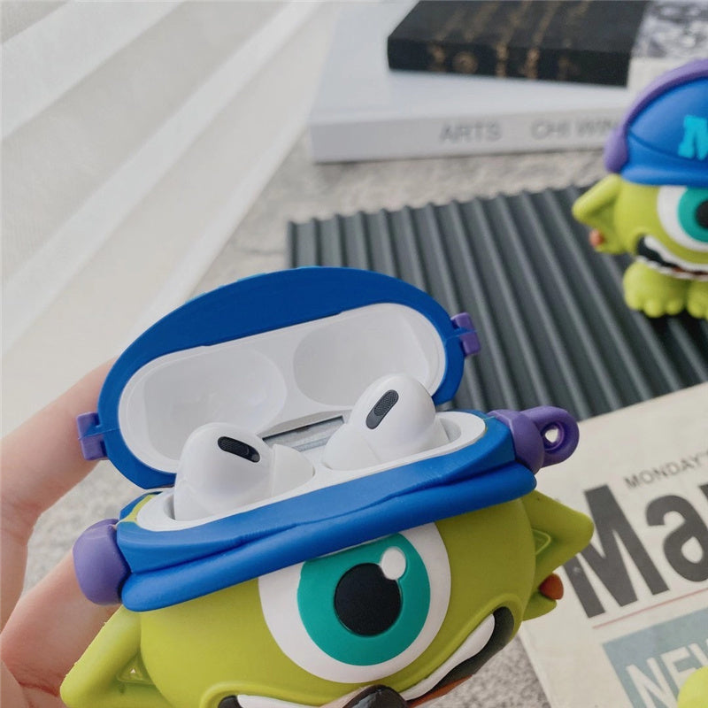 Mike Wazowski AirPods Case – Cute 3D Cartoon Silicone Cover (Monsters University)