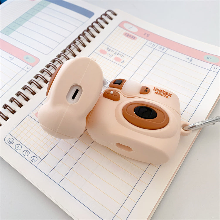 Camera AirPods Case – Vintage 3D Mini Camera Silicone Cover 📸✨