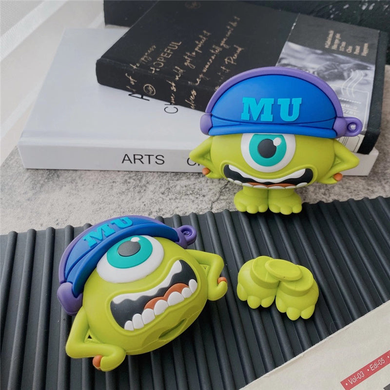 Mike Wazowski AirPods Case – Cute 3D Cartoon Silicone Cover (Monsters University)